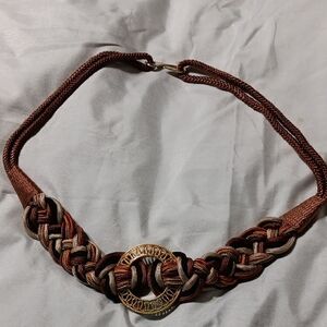 Vintage 80's - 90"-s Chic Braided Belt with Gold and Brown Tones